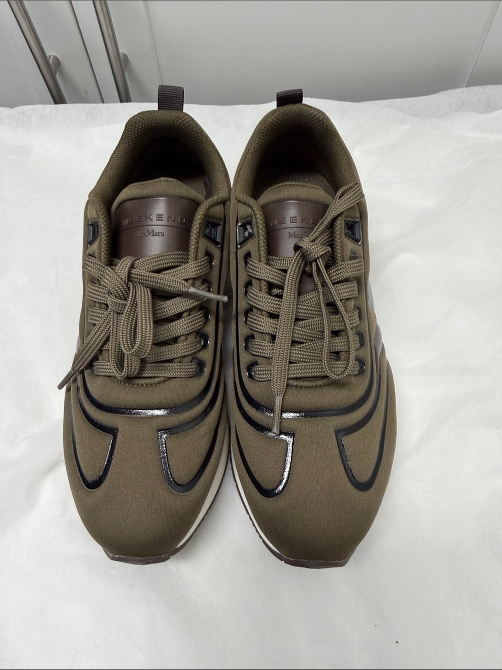 Weekend Max Mara Olive Green Low-Top Sneakers